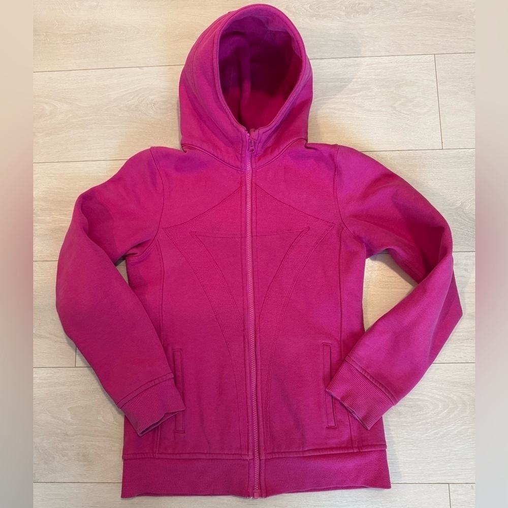 Ivivva By Lululemon Pink Remix Full-Zip French Terry Hoodie Sweatshirt 14 Girls